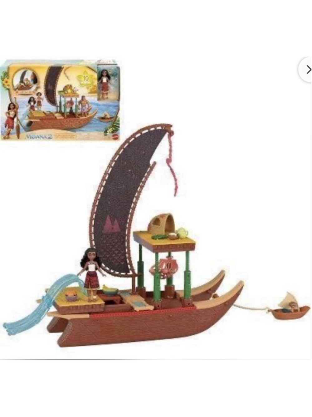 Disney Moana 2 Moana's Adventure Canoe Playset with Small Doll & Accessories